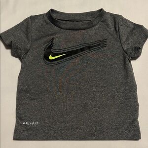 Nike Kids Charcoal Dri-FIT Tee with Black Swoosh